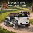 thumbnail image 4 of Hikiddo 2-Seater 24V Kids Ride-on-Car, 400W Electric Ride on Toy Car w/Remote, Bluetooth & LED Lights - White, 4 of 11