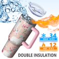 thumbnail image 5 of OBREWU Great Pyrenees Dog and Flower Tumbler with Handle and Lid,Great Pyrenees Dog and Flower 40oz Double Wall Vacuum Insulated Tumbler,Cups Gift for Women and Men, 5 of 7