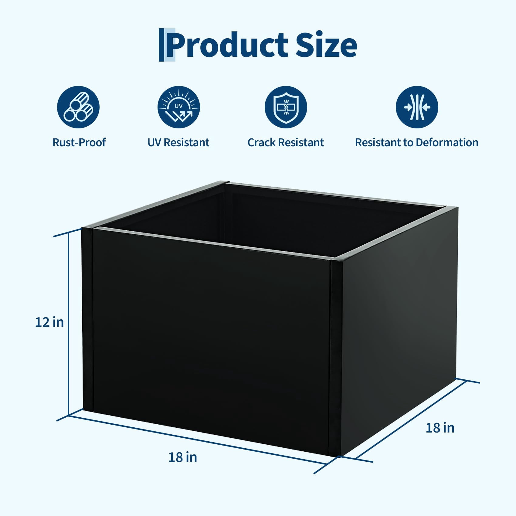 Extra Long Metal Planter Box with Drainage Holes，Home Outdoor Raised Garden Bed, Heavy Duty Steel Rectangular Planter