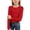 0-Red785, variant on Hienoo Girls Long Sleeve Ribbed T-Shirt Casual Solid Stretch Crew Neck T Shirt, Sizes 5-14