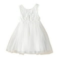 thumbnail image 2 of ZHUASHUM Kids Children Girls Summer Sleeveless Dress Mesh Princess Casual Dress For Girls White,4-5 Years, 2 of 6