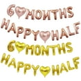 thumbnail image 2 of CINEEN 6 Months Happy Half Birthday Balloon Banner Decorations, Rose Gold 1/2 Birthday Party Balloon Sign Supplies, 6 Month Birthday Decor for Baby Girl, 2 of 8