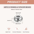 thumbnail image 2 of 40 Pcs Flat Round Spacer Beads 6mm Stainless Steel Heishi Beads, 2mm ID x 6mm H, 2 of 6