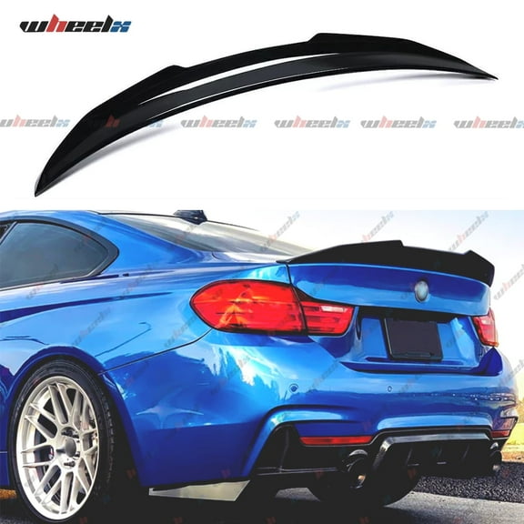 Rear Trunk Spoiler Compatible with BMW 4 Series 2 Door Coupe F32 2013-2020, PSM Style Duckbill Spoiler, Fits for 428i 430i 435i 440i, High Kick Trunk Tail Deck Lid Wing Lip (Gloss Black)