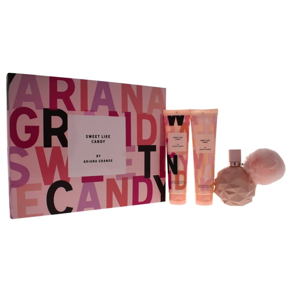 Sweet Like Candy by Ariana Grande for Women - 3 Pc Gift Set 3.4oz EDP Spray, 3.4oz Body Souffle, 3.4