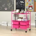 thumbnail image 5 of Gymax Rolling Storage Cart w/4 Drawers & 2 Shelves Multipurpose Plastic Trolley on Pink, 5 of 10