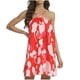thumbnail image 1 of Vestido de Mujer Zapatos sin Mangas Impresión Cuello Colgante Suelto Mini Vestido, Vestido de Verano Casual para las Mujeres, 1 of 6