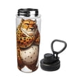 thumbnail image 2 of Goofa Cartoon Cheetah With Attitude Print 18oz Sports Insulated Kettle With Straw Water Bottle Sports Water Bottle For Running Hiking Cycling Climbing Mans Womans, 2 of 7