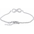 thumbnail image 2 of Natural Diamond Accent Infinity Love Adjustable Bracelet for Women in Sterling Silver (0.02 Cttw, I-J Color, I2-I3 Clarity),7' L +1', 2 of 4