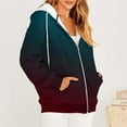 thumbnail image 4 of Lindreshi Womens Fall Fashion Zip up Hoodie Women Women's Casual Printed Zippered Long Sleeved Hooded Sweater Jacket Top, 4 of 6