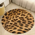 thumbnail image 4 of Leopard Print Pattern Round Small Area Rug, Print Non Slip Washable Floor Mat, Soft Throw Rug for Living Room, Powder Room Entryway, Bathroom, Bedside, 4 of 6