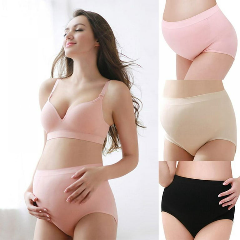 Women High Waist Cotton Maternity Underwear Seamless Lifting Hips Pregnancy  Panty