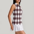 thumbnail image 4 of Sleeveless Golf Shirts for Women Tank Top Collared Zip, Athletic Quick Dry Polo Shirt for Golf and Tennis Wine XXL, 4 of 6