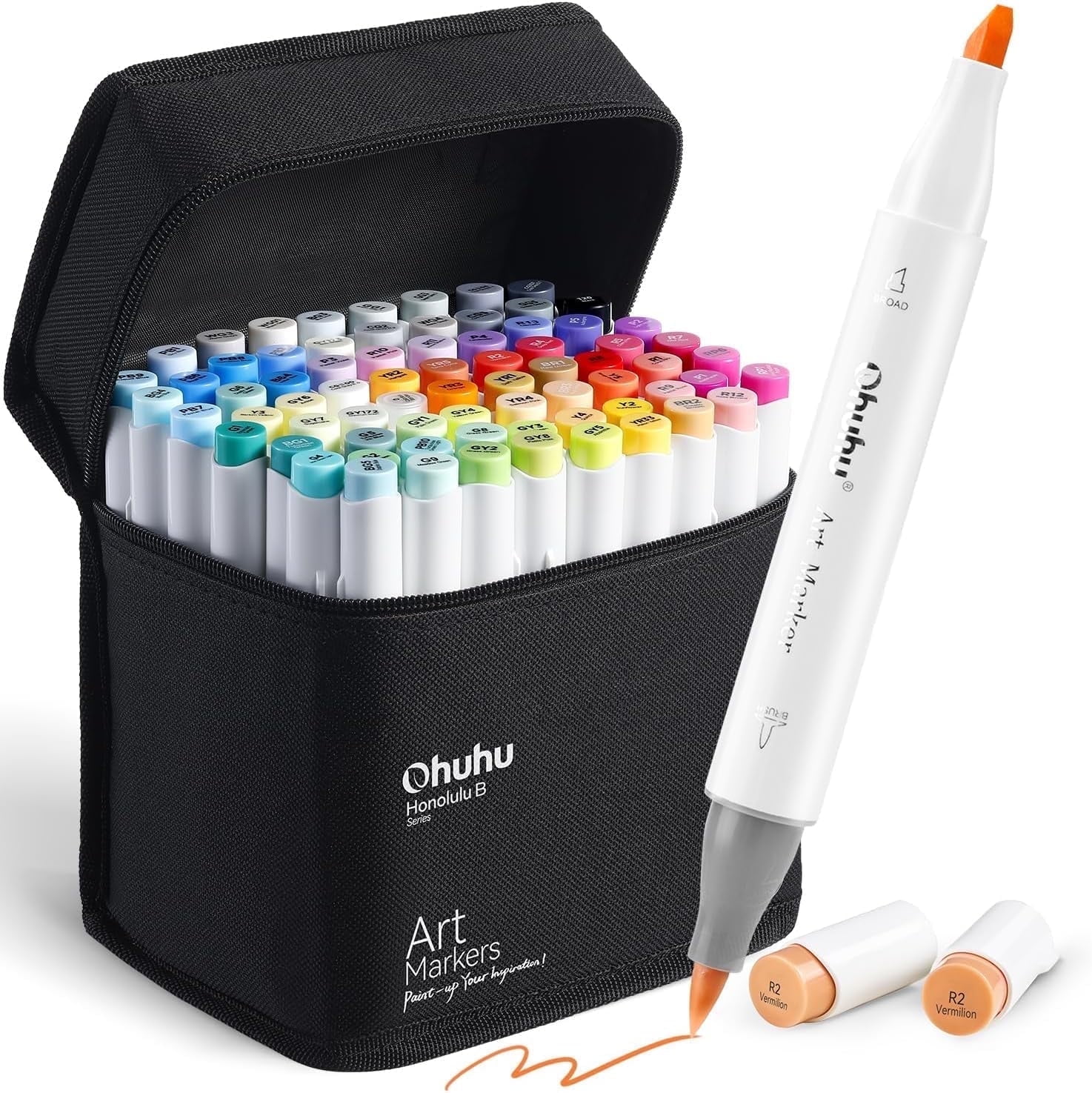 オフーフ　Ohuhu マーカーセット　⭐︎即購入者優先 Free Shipping! Ohuhu 72 Colors Double Tipped Sketch Marker Set