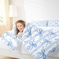thumbnail image 3 of Erosebridal Teens Cute Blue Ribbon Bow Queen Comforter Set 3pcs,Girls Kids Cartoon Stars Print Stripes Bedding Comforter Set,Breathable Home Decor, 3 of 6