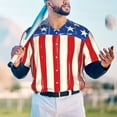 thumbnail image 5 of KLL America Flags2 for Men's Baseball Shirts,Short Sleeve Casual Shirts Button Down Shirt for Men Beach Summer Wedding Shirt-4X-Large, 5 of 7