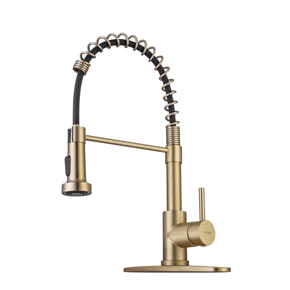 Grifo de cocina WEWE en oro cepillado con rociador desplegable