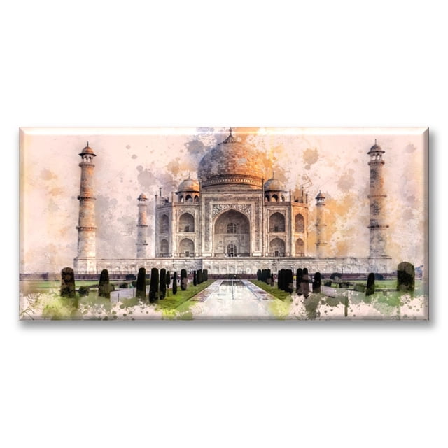 Cuadro Canva Taj Mahal Acuarela 50X100 cm Pixtreats