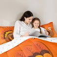 thumbnail image 4 of Castle Fairy Cartoon Turkey 7Pcs Bedding Comforter Set for Children Teens,Thanksgiving Day Queen Bedding Sets Super Cozy,Autumn Fall Queen Sheet Sets,Microfiber Bedroom Decor, 4 of 8