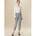 thumbnail image 2 of Pantalones de tobillo de trabajo Allegra K a cuadros de mujer Negro L, 2 of 6