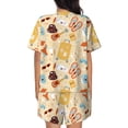 thumbnail image 3 of Naloa Summer Travel Women's Short-Sleeved Pajama Set, Loungewear, Summer pajamas, Breathable Cozy - Small, 3 of 9