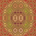 thumbnail image 1 of Ahgly Company Machine Washable Indoor Square Transitional Yellow Area Rugs, 4' Square, 1 of 7