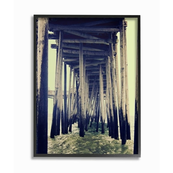 Stupell Industries Wind Waves under Distressed Pier Antique Scene Designed by Ashley Calhoun