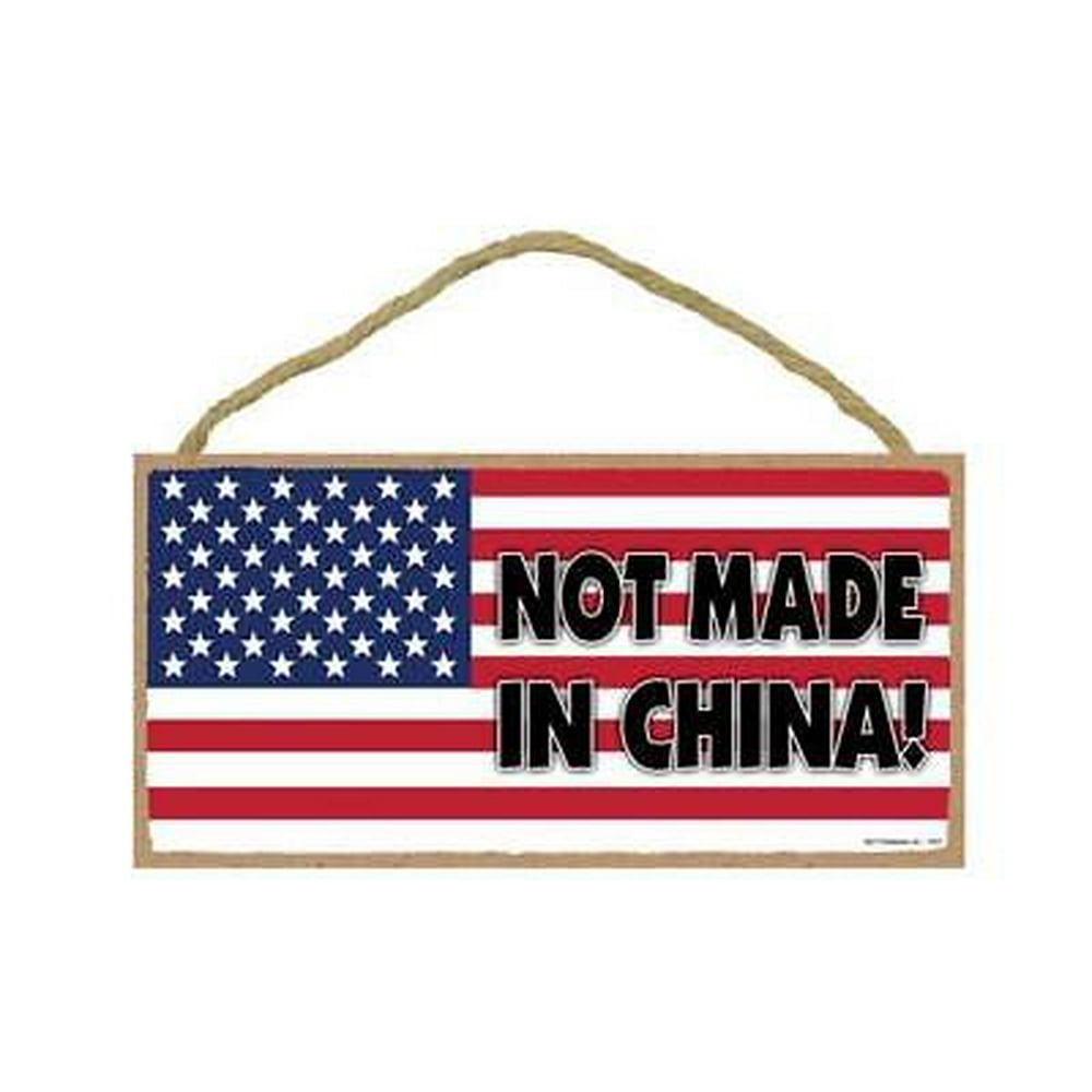 NOT MADE IN CHINA! U.S. American Flag Primitive Wood Hanging Plaque 5