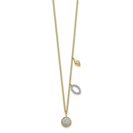 KIOKORI 14K Yellow Gold Diamond Circles Necklace 1/10-Carat