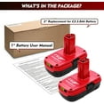 thumbnail image 5 of 2 Packs 3.6Ah Diehard 19.2V C3 Battery Replacement for Craftsman 19.2 Volt Battery Li-ion 315.pp2011 315.pp2020 315.113753 130279005 1323903 11375 315.115410 Batteries, 5 of 12