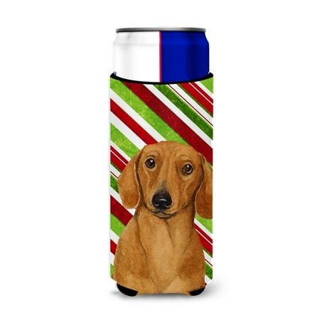 

Caroline s Treasures LH9222MUK Dachshund Candy Cane Holiday Christmas Ultra Hugger for slim cans Slim Can multicolor