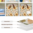 thumbnail image 4 of Yayeee Foldable Storage Basket for Shelves with Handles Set of 2 Waterproof Cloth Bins, Watercolor Sunflowers, 4 of 7