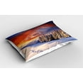 thumbnail image 2 of Ambesonne Winter Pillow Sham 2 Pack, Mountains Pine Trees, 26"x20", Orange White, 2 of 3