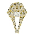 thumbnail image 3 of Kdxio Gnomes Bees And Sunflowers Pattern Turban Hat for Women Men Comfortable Adjustable Cleaning Working Cap with Sweatband, 3 of 8