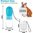 thumbnail image 3 of Verde - Botella de agua portátil para perros, botella de agua de 300 ml con filtro de carbón activado, botella de agua de viaje para mascotas y botella de 100 ml para comida de perro. (1 unidad), 3 of 5