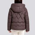 thumbnail image 4 of yillto Women's Plus Size Hooded Jacket Full Zipper Long Sleeve Thick Quilted Coat Winter Warm Trendy Jacket, 4 of 4