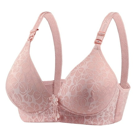 Fesfesfes Bras for Women Wireless Fashion Ladies Lace Beauty Back Strap Wrap Plus Size Bra Underwear
