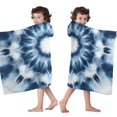 thumbnail image 4 of Blue Tie Dye Mandala Pattern Hooded Bath Towel，50"x30" for Ages 3 To 12 Kids, Quick Dry Lightweight Soft Microfiber Hood Beach Towel Cover Up for Kids, 4 of 7