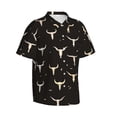 thumbnail image 2 of Bixox Men's Hawaiian Shirts Men's Cow Skulls Print Short-Sleeve Shirt-3X-Large, 2 of 8