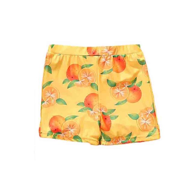 Faithtur Family Matching Swimsuit, Orange Print Sleeveless Bikini Set Swimming Trunks Bathing Suit