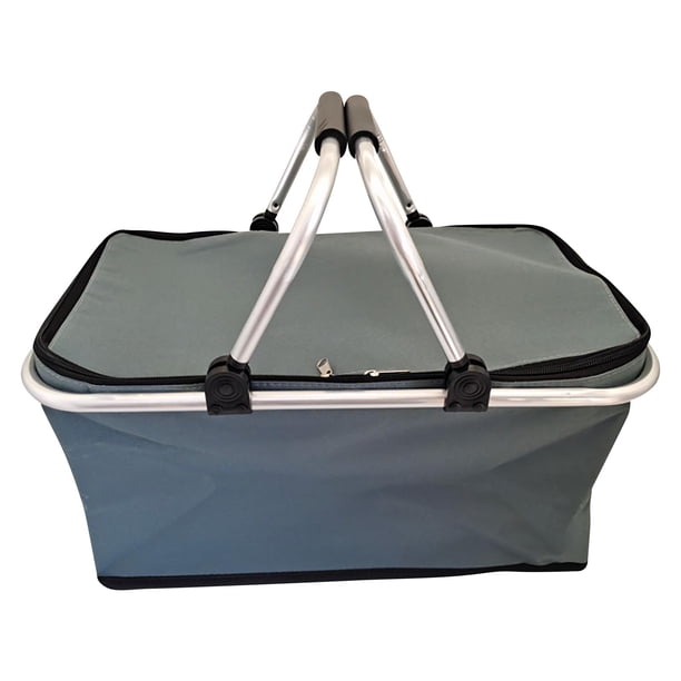 Fiudx Bolsa Térmica Plegable para Alimentos, con Aislamiento Térmico, Interior Hermético a Presión, Portátil, para Picnic, Barbacoa, Camping, Doble Asa, Correa para El Hombro, Duradera, 32 X 25 X 20