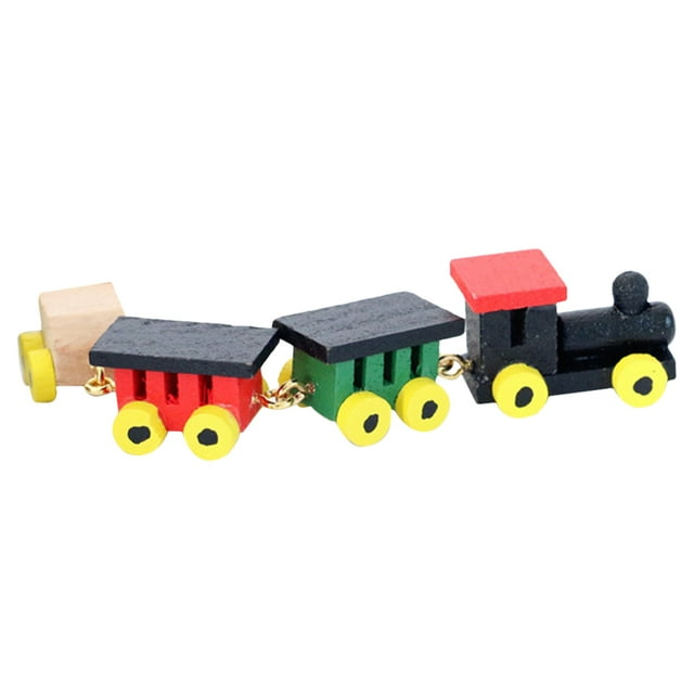 Miniature Cartoon Train Model Doll House Mini Train Decoration Kids Funny Small Train Toy