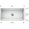 thumbnail image 3 of BLANCO PROFINA White Fireclay 36in Rectangle Apron Front Single Sink, 3 of 7