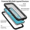 thumbnail image 4 of IP68 Waterproof Case for iPhone 13 Shockproof Rugged Case Built in Screen Protector Swimming Underwater Phone Cover Supprot Wireless Charging(6.1" Black), 4 of 10