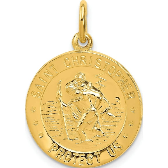 Sterling Silver 24K Gold-Plated Saint Christopher Medal (25 X 19) Made In United States qc5636