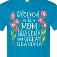 thumbnail image 4 of Inktastic Blessed to Be a Mom, Grandma, and Great Grandma Pink Flowers T-Shirt, 4 of 5