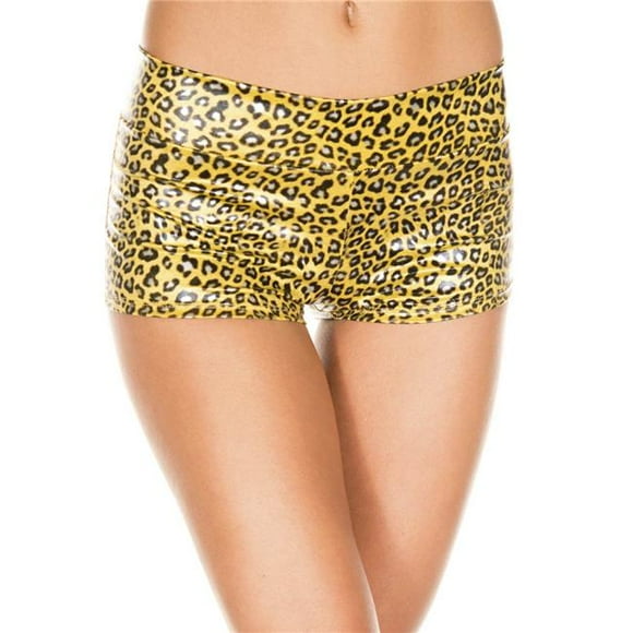 Cheetah Print Booty Shorts - Yellow