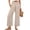 1# Beige, variant on Petite Womens Wide Leg Crop Pants 2026 Summer Smocked Waist Pull On Casual Palazzo Trousers with Pockets Beige S