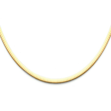 - 14K Yellow Gold 4mm Sparkle Omegas Necklace - 18''