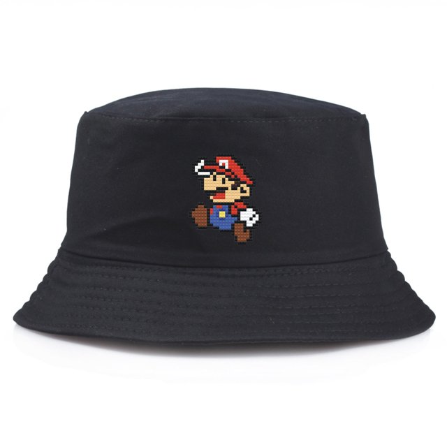 Sombrero de pescador con estampado de Super Mario Bros para niños, figuras de Anime, Mario, Luigi, Yoshi, Bowser, moda de tendencia, sombrero para el sol, regalos de cumpleaños, 2022 Fivean unisex